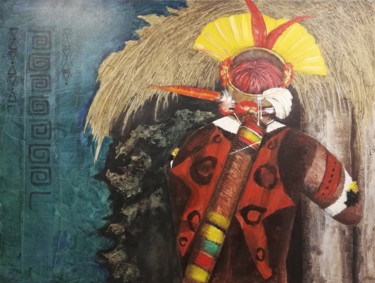 Pittura intitolato "A Guy Arriving Home" da India O'Hara Andreoli, Opera d'arte originale, Acrilico Montato su Pannello di l…