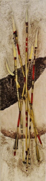 Pittura intitolato "Xingu Arrows" da India O'Hara Andreoli, Opera d'arte originale, Acrilico