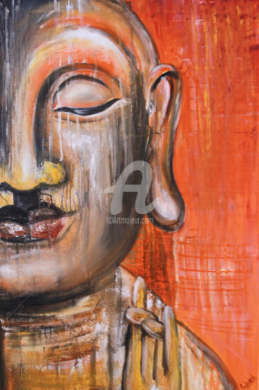 Painting titled "buddha1.jpg" by Indrani Banerjee, Original Artwork, Acrylic