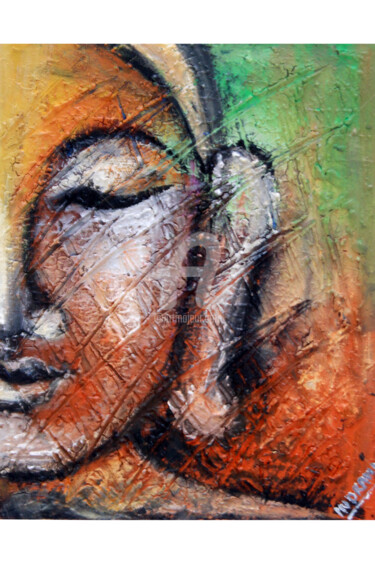 Painting titled "buddha2.jpg" by Indrani Banerjee, Original Artwork, Acrylic