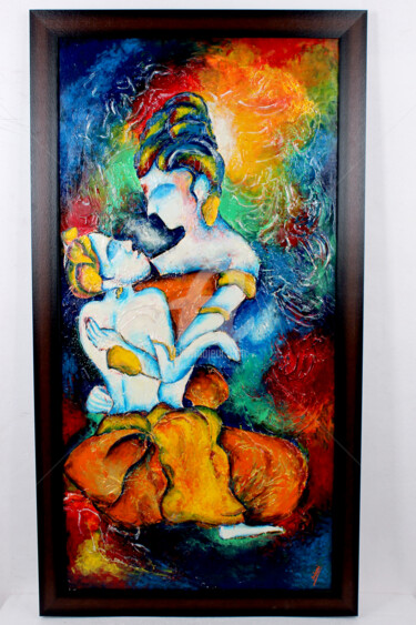 Painting titled "Mother & Child" by Indrani Banerjee, Original Artwork, Acrylic