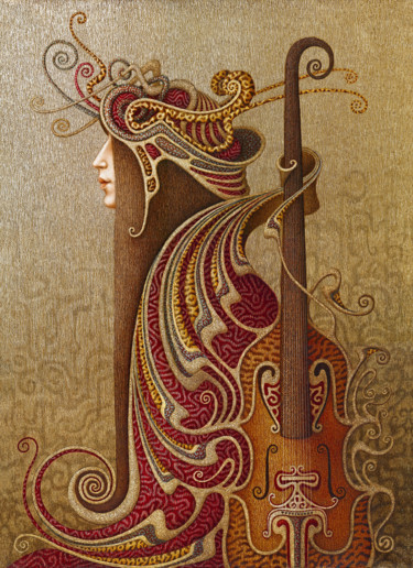 Pittura intitolato "VIOLINA" da Boris Indrikov, Opera d'arte originale, Altro