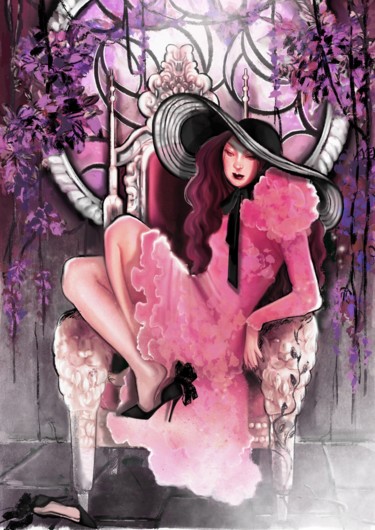 La sorcière et le chateau maudit Digitale Künste mit dem Titel "La sorcière et le c…" von Inesca, Original-Kunstwerk, 2D Digital Work