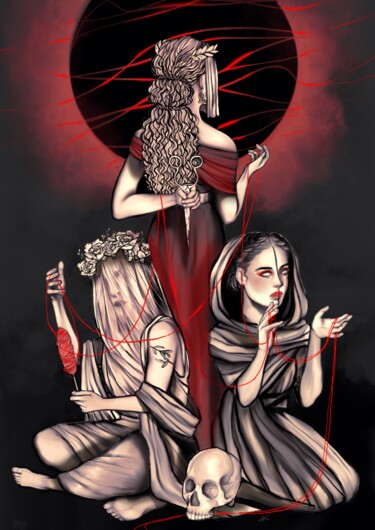 The Fates Digitale Künste mit dem Titel "The Fates" von Inesca, Original-Kunstwerk, Digitale Malerei