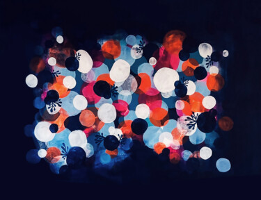 Peinture intitulée "Nuit flamboyante" par Ines D, Œuvre d'art originale, Acrylique