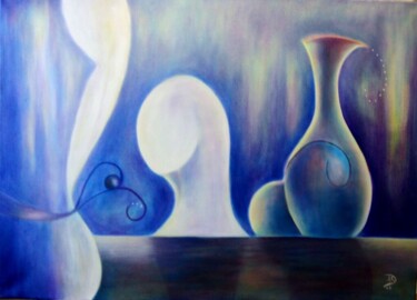 Painting titled "Reflejos de luz II" by Inés Diez, Original Artwork, Oil