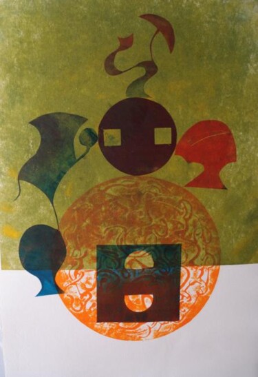 Druckgrafik mit dem Titel "En el universo II" von Inés Diez, Original-Kunstwerk, Andere