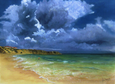 Malerei mit dem Titel "Sagres (Algarve,Sou…" von Inês Dourado, Original-Kunstwerk, Aquarell