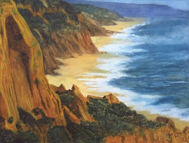 Pintura titulada "Praia de Vale Furad…" por Inês Dourado, Obra de arte original, Acuarela