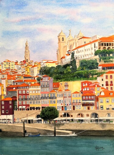 Painting titled "Cores e História (C…" by Inês Dourado, Original Artwork, Watercolor