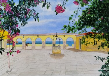 Peinture intitulée "Olhando o Mar (Fort…" par Inês Dourado, Œuvre d'art originale, Aquarelle
