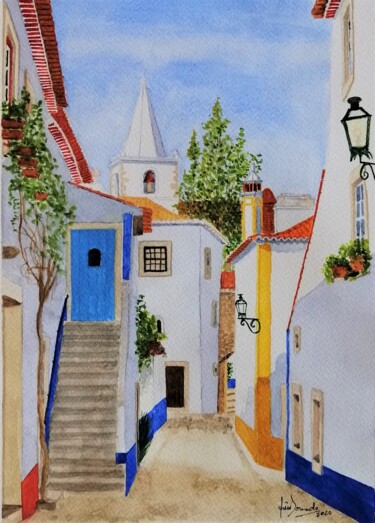 Painting titled "Luz, Cor e História…" by Inês Dourado, Original Artwork, Watercolor