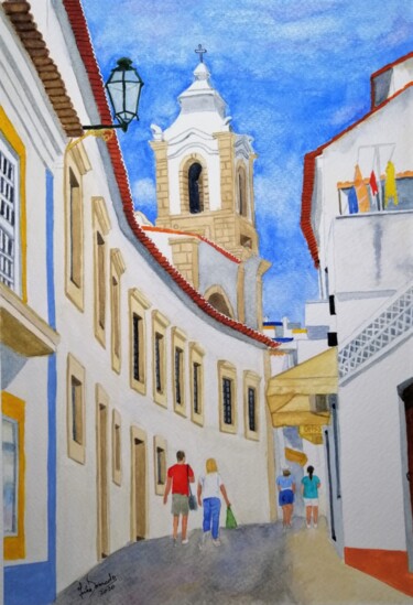 Schilderij getiteld "Lagos II (Algarve,…" door Inês Dourado, Origineel Kunstwerk, Aquarel