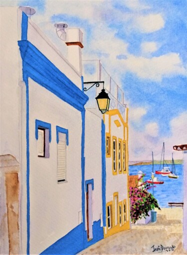 Pintura intitulada "Ria à Vista! (Alvor…" por Inês Dourado, Obras de arte originais, Aquarela