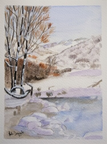 Painting titled "Recanto da Serra da…" by Inês Dourado, Original Artwork, Watercolor