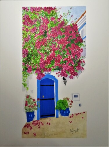 Peinture intitulée "Recanto Florido, Bu…" par Inês Dourado, Œuvre d'art originale, Aquarelle