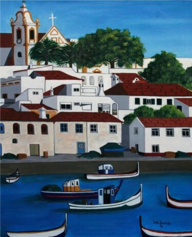 Painting titled "Ferragudo (Algarve,…" by Inês Dourado, Original Artwork, Oil