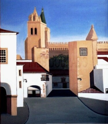 Peinture intitulée "Évora, Alentejo" par Inês Dourado, Œuvre d'art originale, Tempera