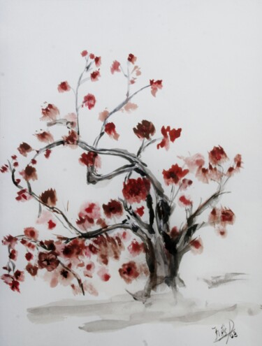 Pittura intitolato "Árvore chinesa (Chi…" da Inês Dourado, Opera d'arte originale, Acquarello