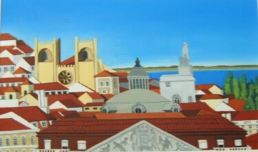 Peinture intitulée "Lisboa X (Lisbon)" par Inês Dourado, Œuvre d'art originale, Huile