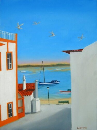 Schilderij getiteld "ALVOR (Algarve)" door Inês Dourado, Origineel Kunstwerk, Olie