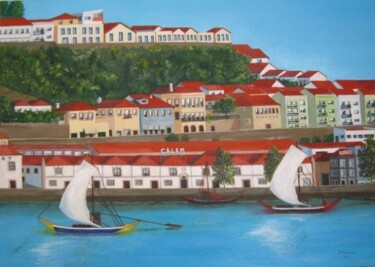 Peinture intitulée "À beira do rio Dour…" par Inês Dourado, Œuvre d'art originale, Huile