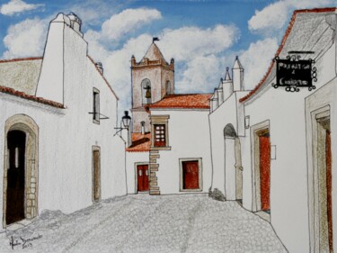 Malerei mit dem Titel "Monsaraz VI" von Inês Dourado, Original-Kunstwerk, Acryl