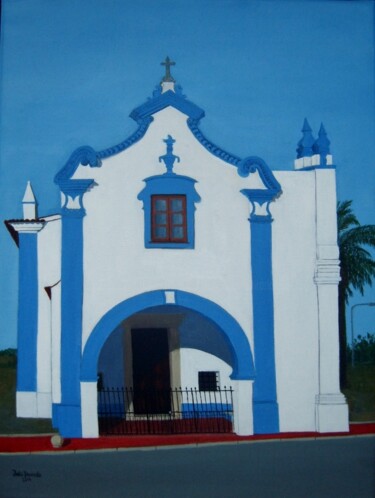 Painting titled "Igreja N.S.da Conce…" by Inês Dourado, Original Artwork, Acrylic Mounted on Wood Stretcher frame