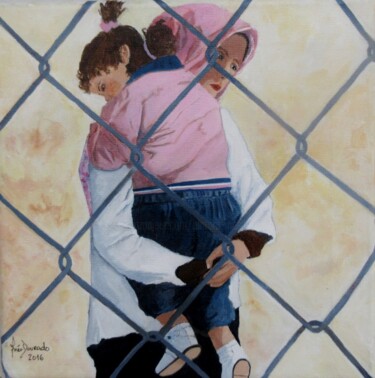 Pittura intitolato "Refugiadas,Presente…" da Inês Dourado, Opera d'arte originale, Acrilico