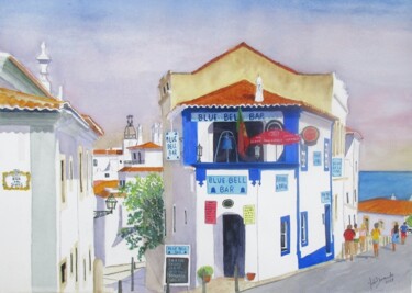 Malerei mit dem Titel "Rua dos Sinos (Bell…" von Inês Dourado, Original-Kunstwerk, Aquarell