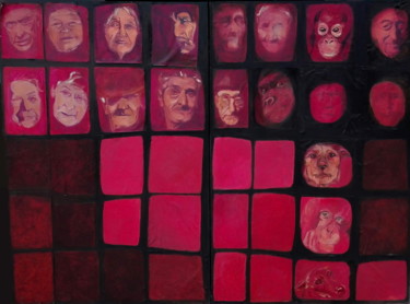 Картина под названием "Faces" - Inês L Ramos, Подлинное произведение искусства, Масло