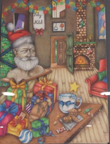 Dessin intitulée "Natal" par Inês Monteiro, Œuvre d'art originale, Crayon