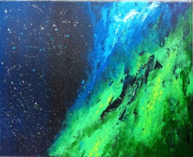 Painting titled "Space" by Inês Santos, Original Artwork, Acrylic Mounted on Wood Stretcher frame