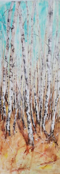 Peinture intitulée "birch" par Inesa Mur, Œuvre d'art originale, Huile
