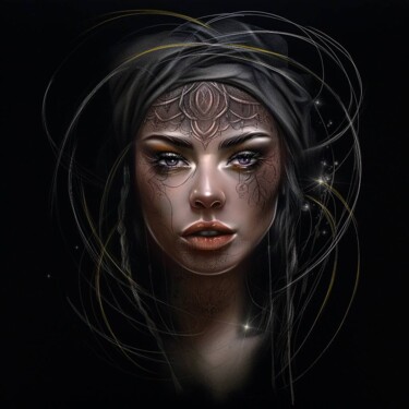 "Портрет женщины в п…" başlıklı Dijital Sanat Inesa Zykova tarafından, Orijinal sanat, AI tarafından oluşturulan görüntü