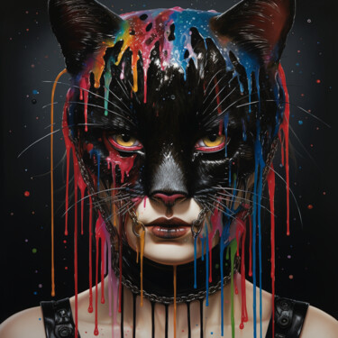 Цифровое искусство под названием "Кошачья жизнь" - Inesa Zykova, Подлинное произведение искусства, Изображение, сгенерирован…