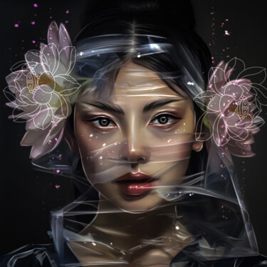 Digitale Kunst mit dem Titel "Japanese beauty" von Inesa Zykova, Original-Kunstwerk, KI-generiertes Bild