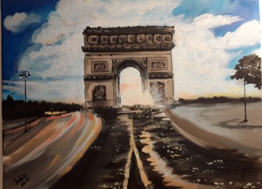 Malerei mit dem Titel "Paris, je t'aime." von Inès Ben Gadha Boufarès (Inès b.), Original-Kunstwerk, Acryl