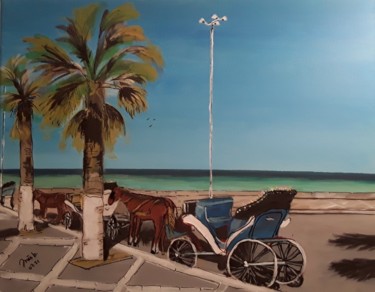 Malerei mit dem Titel "Sousse mon berceau" von Inès Ben Gadha Boufarès (Inès b.), Original-Kunstwerk, Acryl