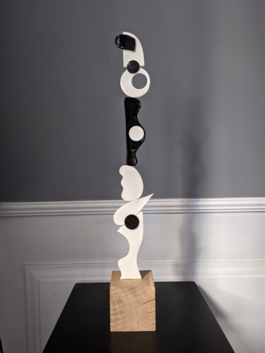 Sculpture intitulée "Black & White I" par Inès Dauxerre, Œuvre d'art originale, Céramique