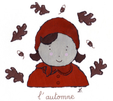 Dessin intitulée "L'Automne" par Inès Dauxerre, Œuvre d'art originale