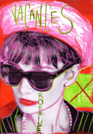 Dessin intitulée "Audrey Hepburn" par Inès Dauxerre, Œuvre d'art originale