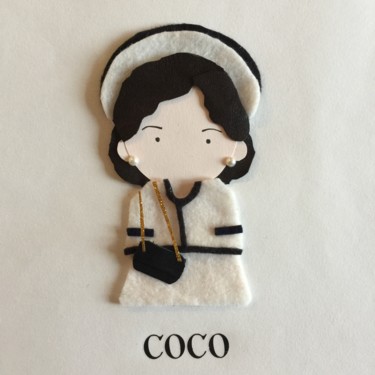 Handwerk mit dem Titel "Coco" von Inès Dauxerre, Original-Kunstwerk