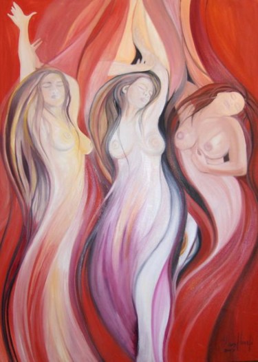 Painting titled "The Passion of The…" by Inés Honfi, Original Artwork