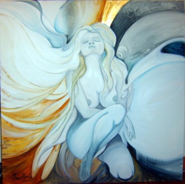 Painting titled "The Angel" by Inés Honfi, Original Artwork