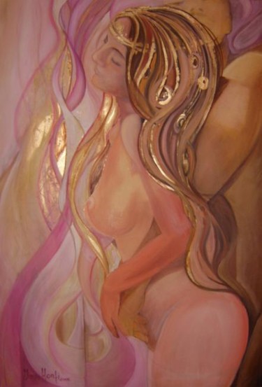 Painting titled "The Embrace" by Inés Honfi, Original Artwork