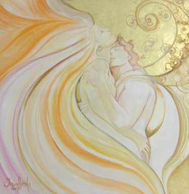 Painting titled "Angels in Love" by Inés Honfi, Original Artwork