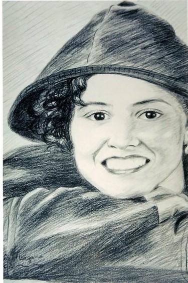 Desenho intitulada "Retrato de Ane" por Inês Marzano, Obras de arte originais
