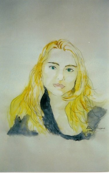 Desenho intitulada "Auto retrato" por Inês Marzano, Obras de arte originais