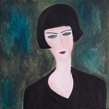Peinture intitulée "Modigliani 1" par Agnès, Œuvre d'art originale, Aquarelle